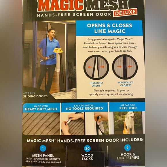 New! Magic Mesh Deluxe Hands-Free Screen Door - Picture 2 of 8